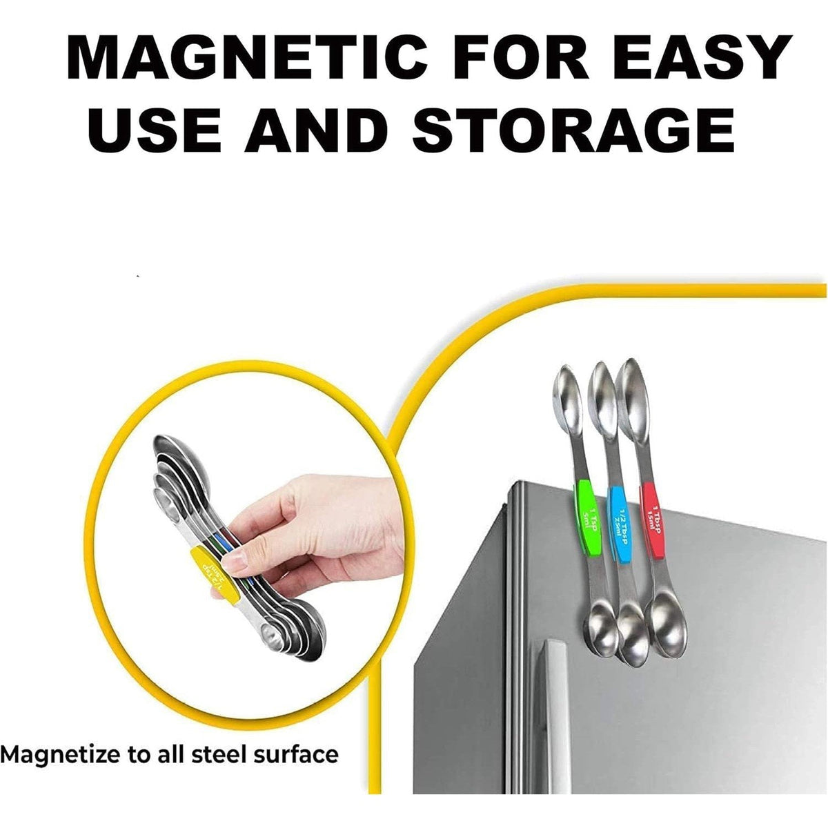 🔥HOT SALE🔥Stainless Steel Magnetic Measuring Spoons Set