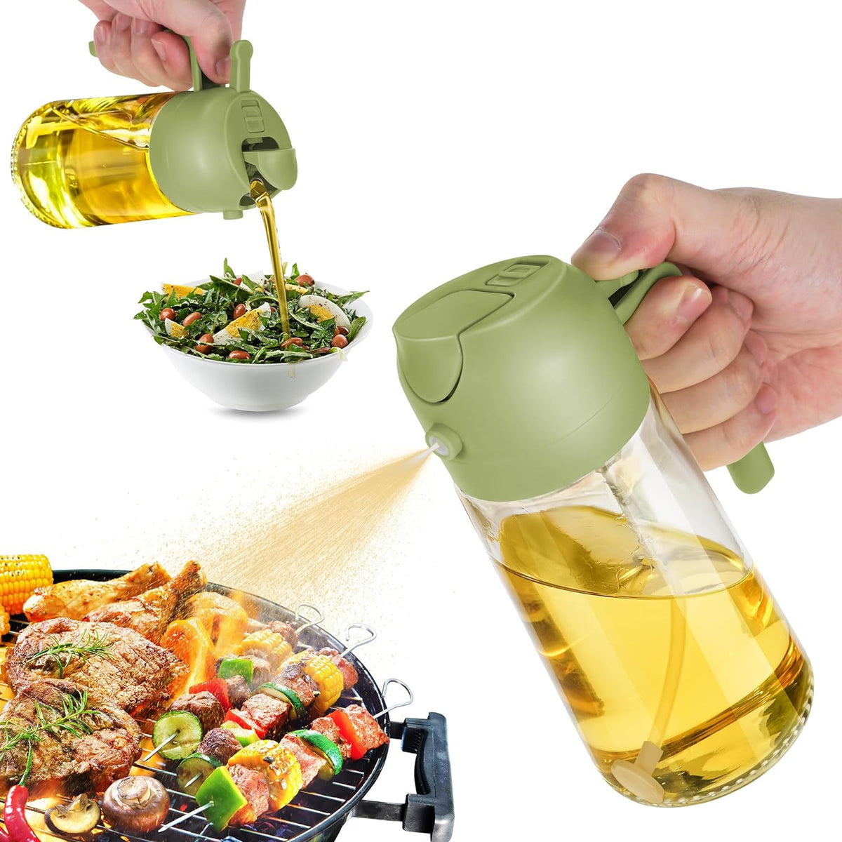 2-in-1 Glass Oil Sprayer and Dispenser