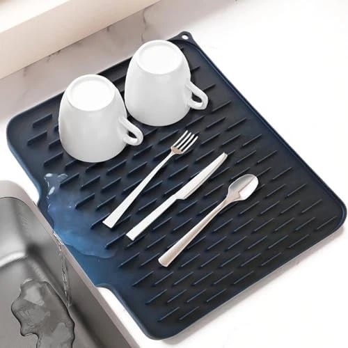 No-Spill Silicone Worktop Saver – Heat-Resistant & Non-Slip Mat for Drip-Free Drying