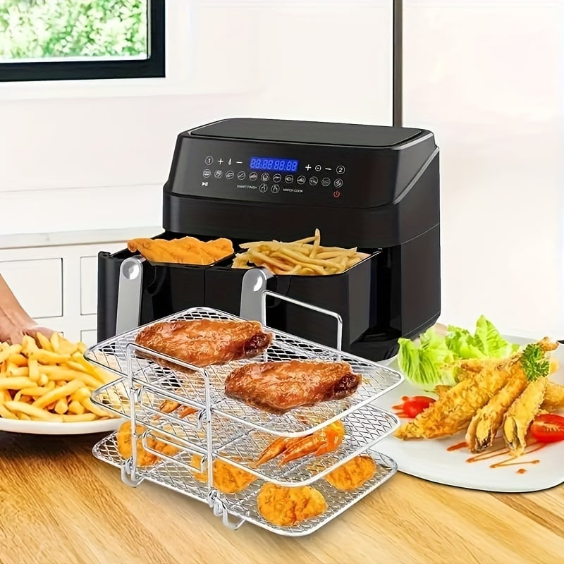 304 Stainless Steel Air Fryer Removable Multi-Tier Stand