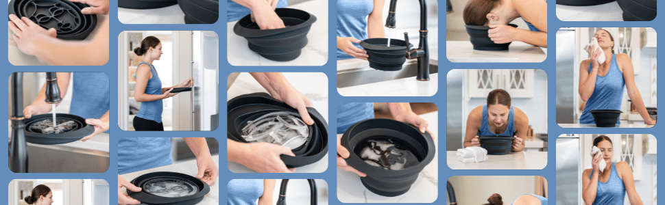 Facial Ice Bath Fold Silicone Bucket