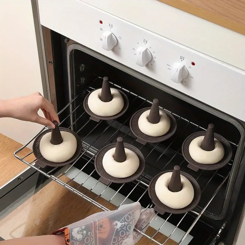 🍩👩‍🍳Bagel Silicone Molds📦6 Pcs🥰Easy Bagel Maker Molds - Bake Perfect Bagels at Home!