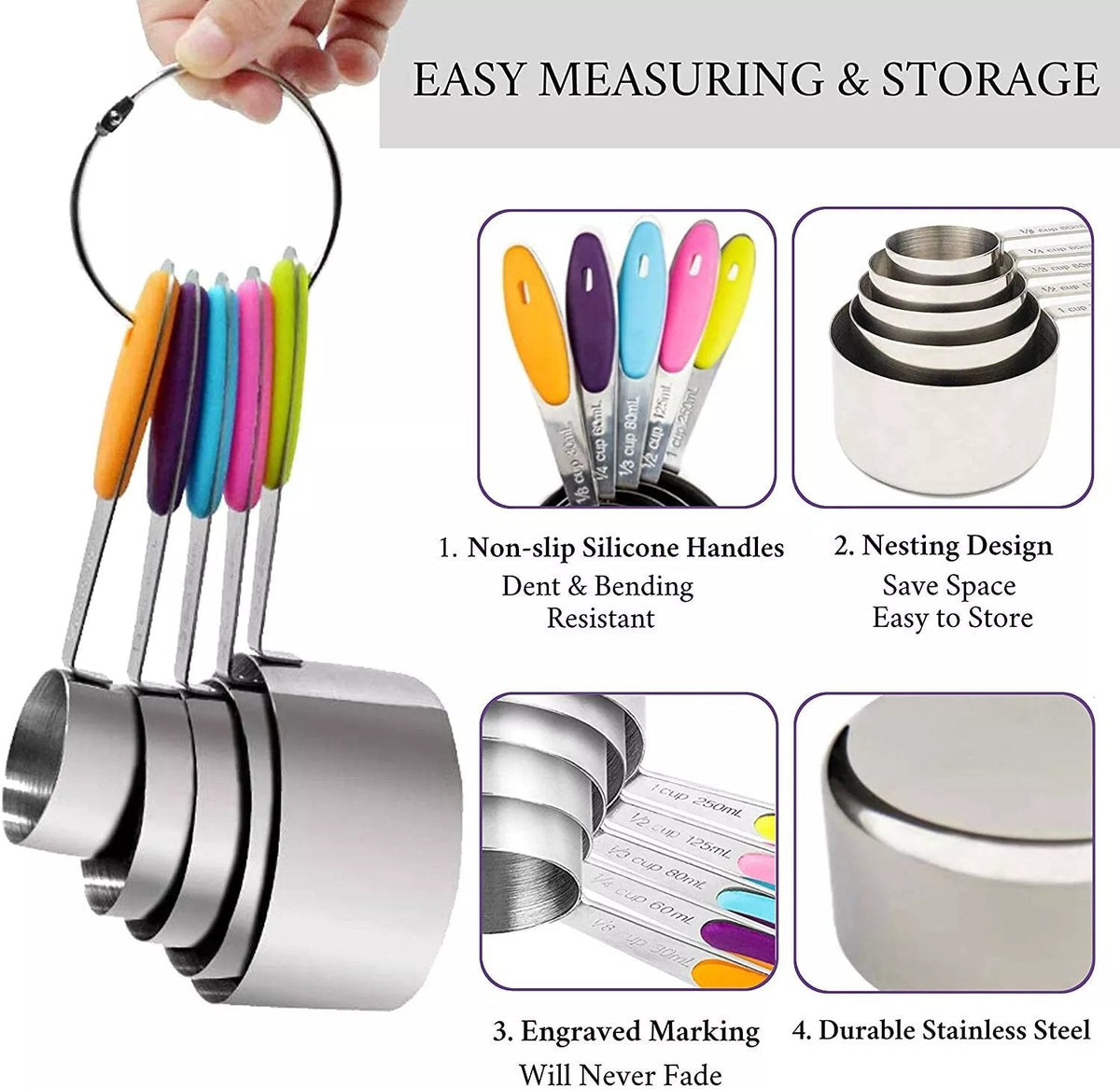 🔥HOT SALE🔥Stainless Steel Magnetic Measuring Spoons Set