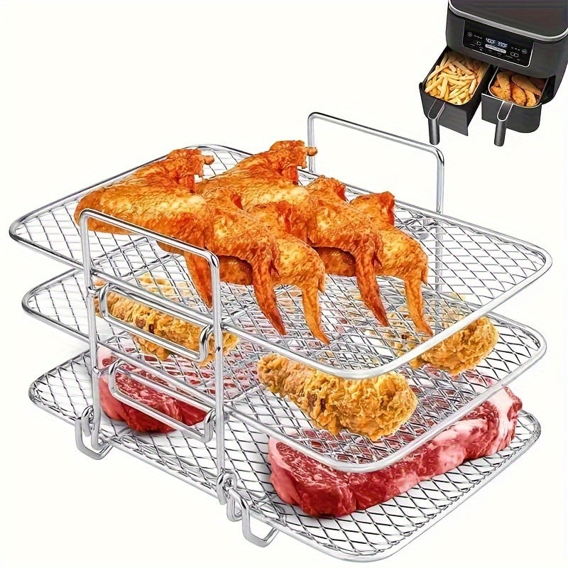 304 Stainless Steel Air Fryer Removable Multi-Tier Stand