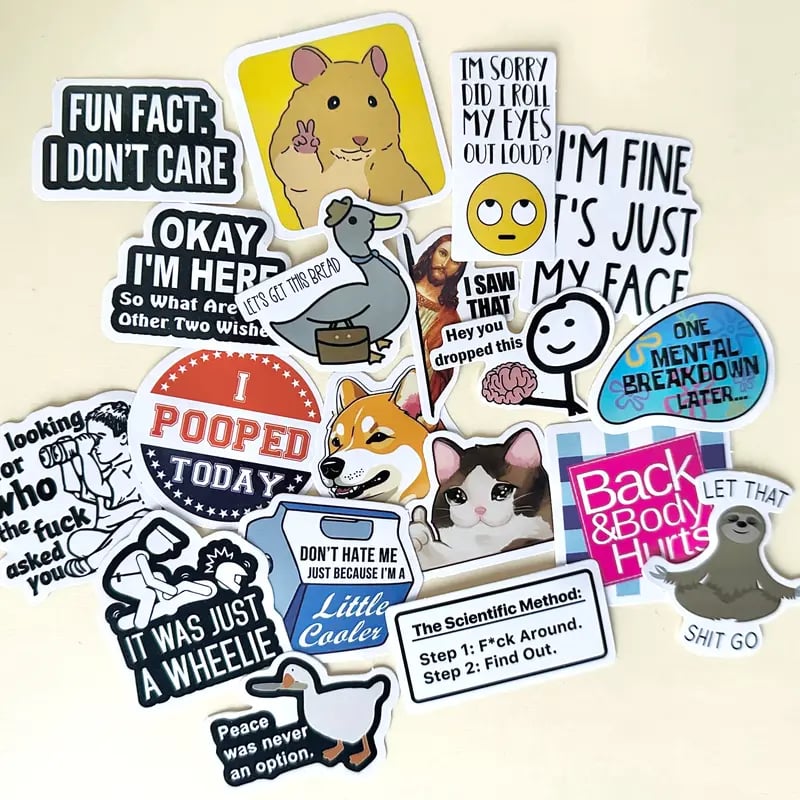 130PCS Funny Saying Sticker Pack - Snarky