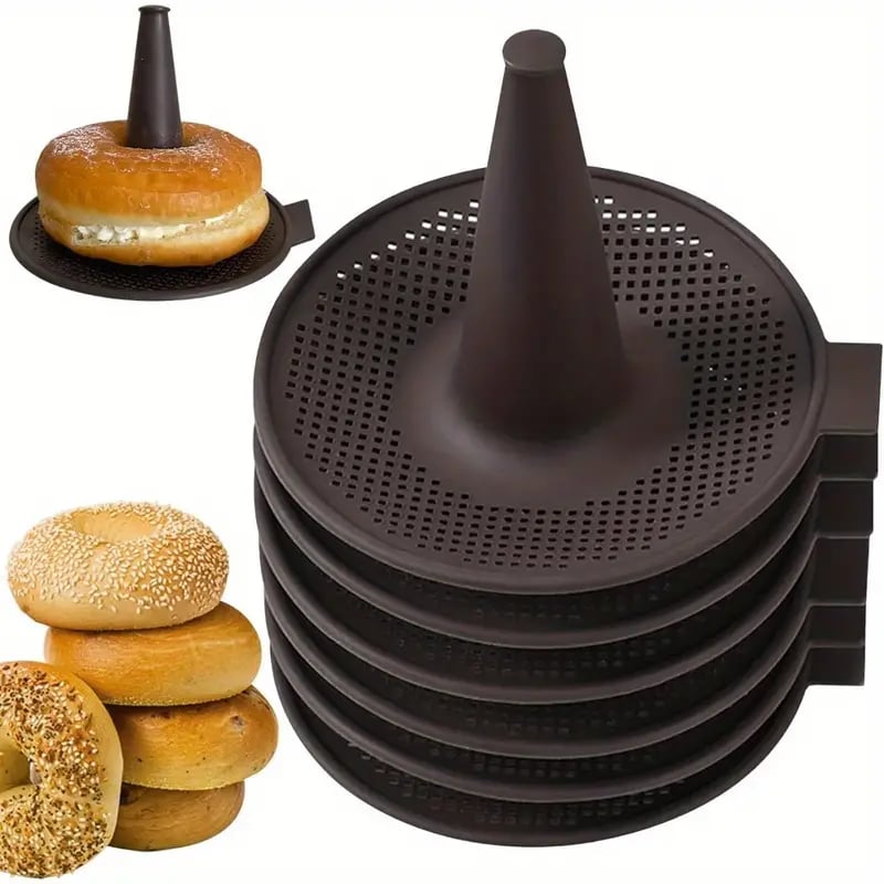 🍩👩‍🍳Bagel Silicone Molds📦6 Pcs🥰Easy Bagel Maker Molds - Bake Perfect Bagels at Home!