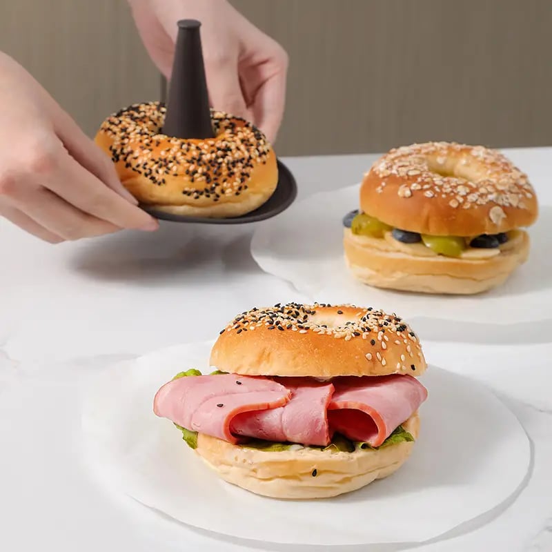 🍩👩‍🍳Bagel Silicone Molds📦6 Pcs🥰Easy Bagel Maker Molds - Bake Perfect Bagels at Home!