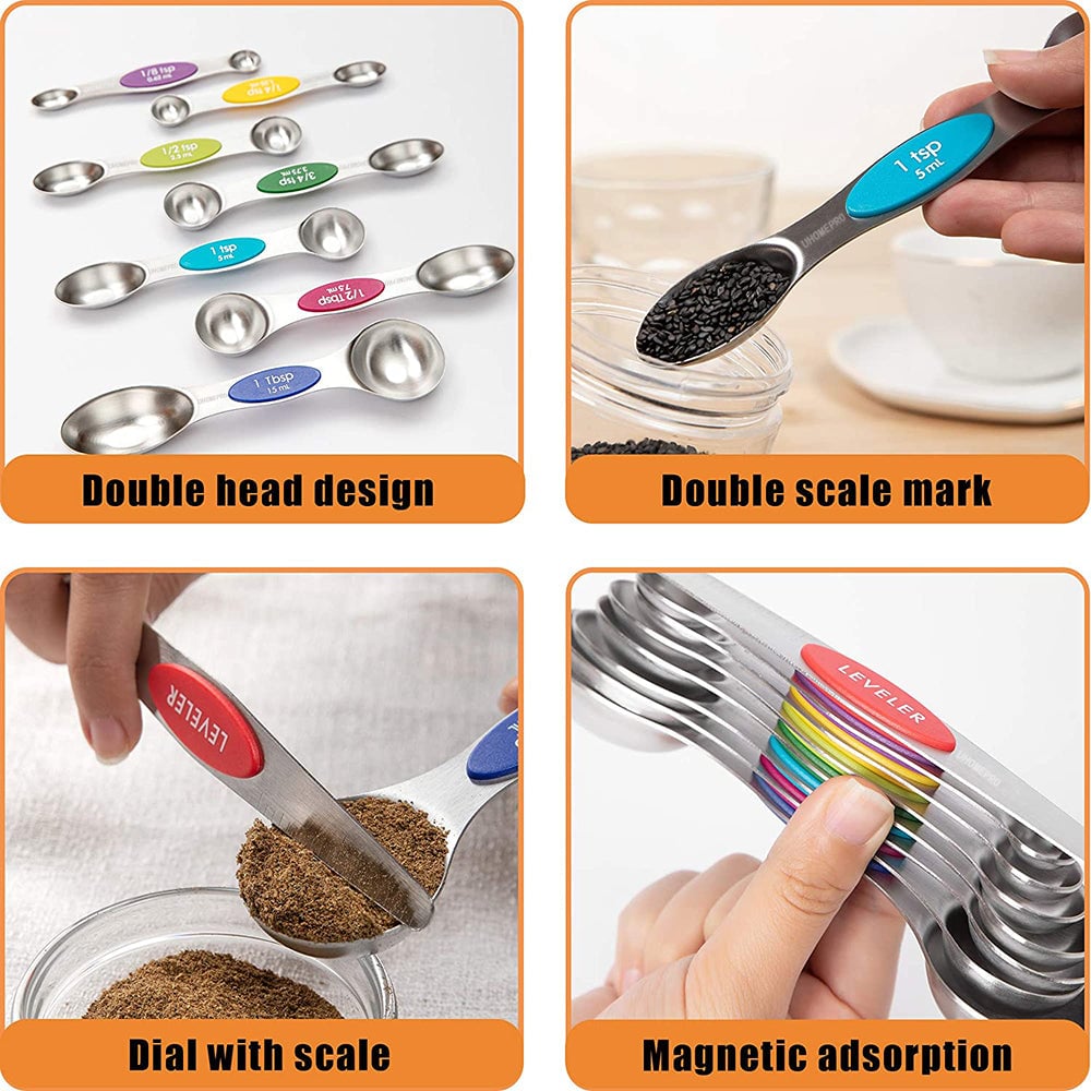 🔥HOT SALE🔥Stainless Steel Magnetic Measuring Spoons Set