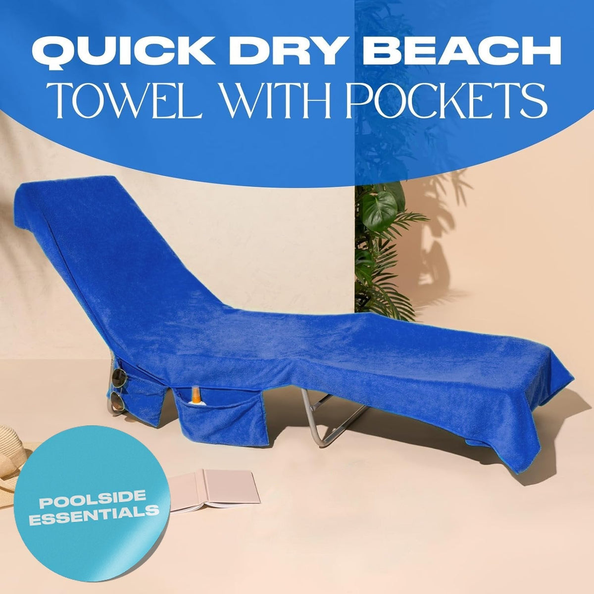 🏖️Summer Hot Sale - ONLY ￡13.99!!⚡50K+ SOLD!🌞🌊Sun Lounger Towel in Bag with Pockets Storage