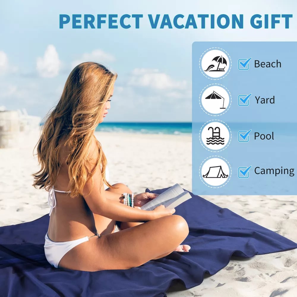 🏖️Summer Hot Sale - ONLY ￡13.99!!⚡50K+ SOLD!🌞🌊Sun Lounger Towel in Bag with Pockets Storage