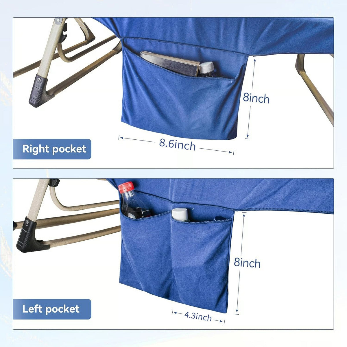 🏖️Summer Hot Sale - ONLY ￡13.99!!⚡50K+ SOLD!🌞🌊Sun Lounger Towel in Bag with Pockets Storage